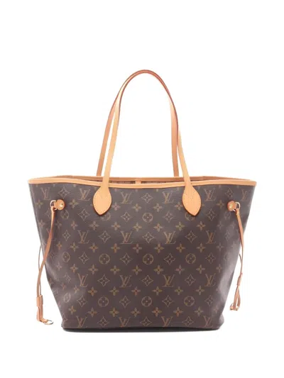 Pre-owned Louis Vuitton 2009 Neverful Monogram L Mm Shoulder Bag In Brown