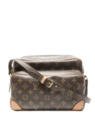 Pre-owned Louis Vuitton 2009 Nile Monogram Zip-up Shoulder Bag In Brown