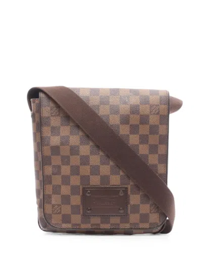 Pre-owned Louis Vuitton 2009 Pm Brooklyn Damier Ebene Shoulder Bag In Brown