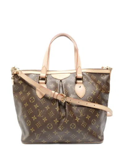 Pre-owned Louis Vuitton 2009 Pm Palermo Monogram Tote Bag In Brown