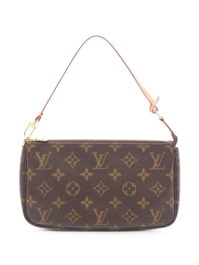 Pre-owned Louis Vuitton 2009 Pochette Accessoires Monogram Shoulder Bag In Brown