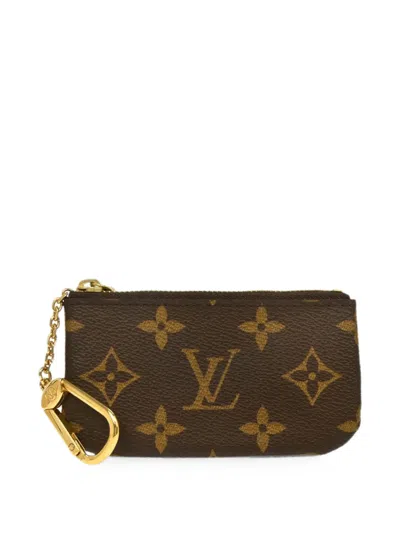 Pre-owned Louis Vuitton 2009 Pochette Clés Monogram Coin Purse In Brown