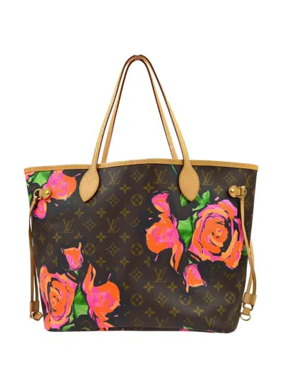 Pre-owned Louis Vuitton 2009 Rose Neverfull Mm Shoulder Tote Bag In Brown