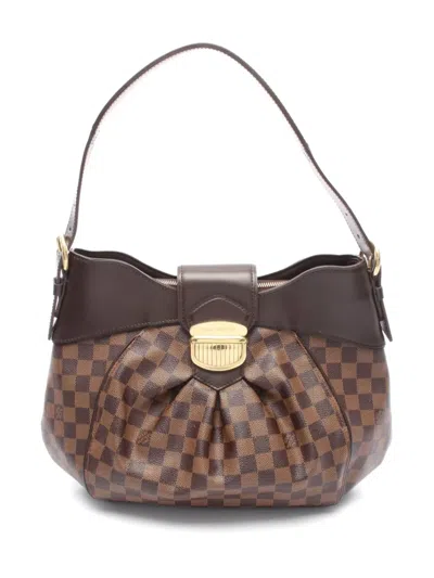 Pre-owned Louis Vuitton 2009 Sistina Mm Damier Tote Bag In Brown