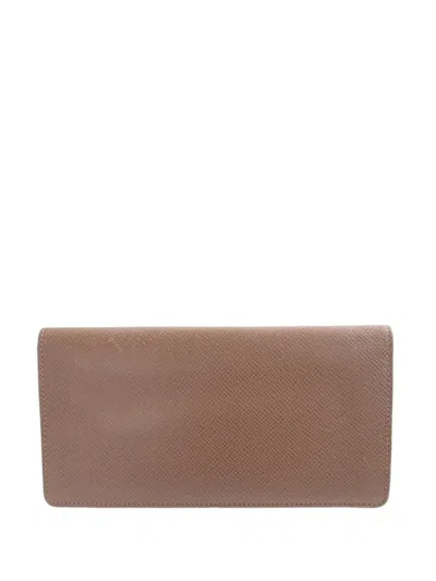 Pre-owned Louis Vuitton 2009 Taiga Portefeuille Brazza Bifold Wallet Long Wallets In Brown