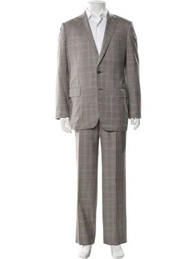 Pre-owned Louis Vuitton 2009 Wool Two-piece Suit In Gray