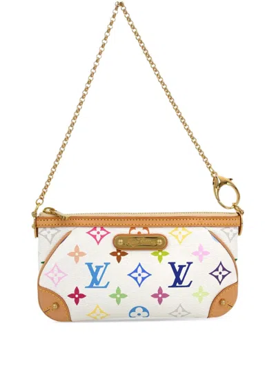 Pre-owned Louis Vuitton 2009 X Takashi Murakami Pochette Milla Mm Handbag In Neutral
