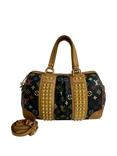 Pre-owned Louis Vuitton 2009-2010 Monogram Multicolore Courtney Mm Satchel In Black