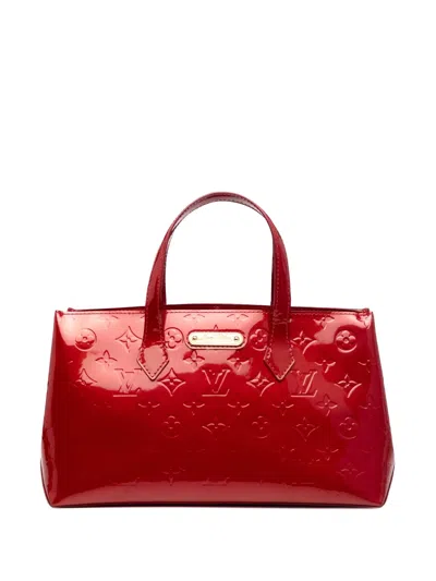Pre-owned Louis Vuitton 2010-2019 Monogram Vernis Wilshire Pm Handbag In Red