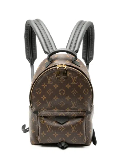 Pre-owned Louis Vuitton 2010-2020 Monogram Palm Springs Pm Backpack In Brown
