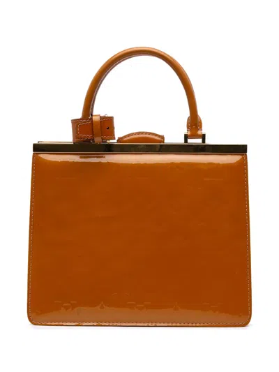 Pre-owned Louis Vuitton 2010-2020 Monogram Vernis Deesse Pm Handbag In Brown