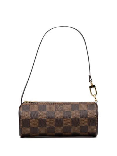 Pre-owned Louis Vuitton 2010-2025 Damier Ebene Papillon Pochette Handbag In Brown