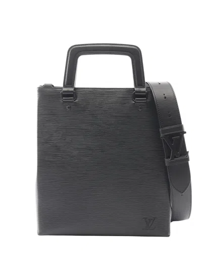 Pre-owned Louis Vuitton 2010-2025 Epi Sac Plat Fold Satchel In Black