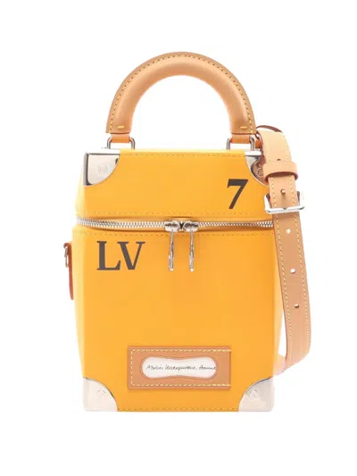 Pre-owned Louis Vuitton 2010-2025 Leather Vertical Box Trunk Satchel In Yellow