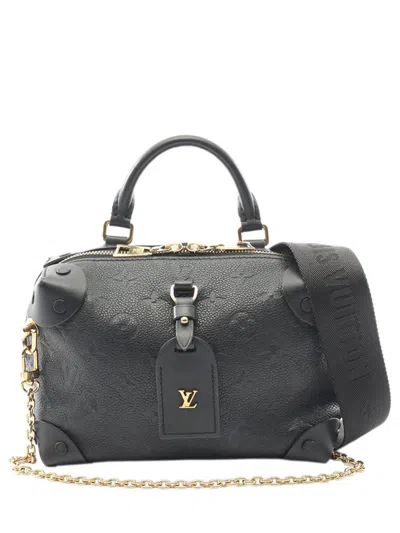 Pre-owned Louis Vuitton 2010-2025 Monogram Empreinte Petite Malle Souple Satchel In Black