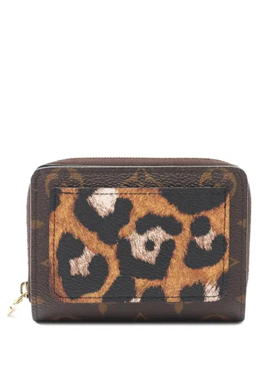 Pre-owned Louis Vuitton 2010-2025 Monogram Leopard Bifold Lou Wallet Small Wallets In Brown