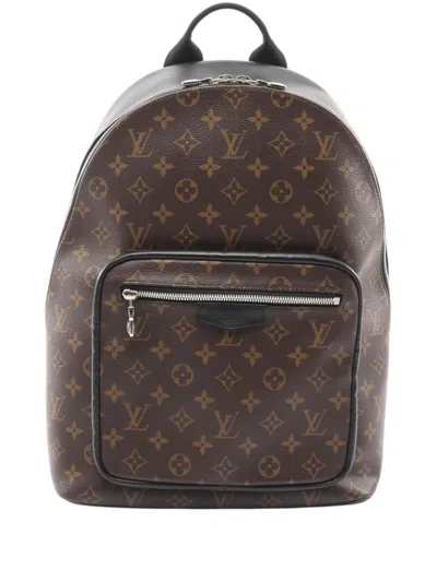 Pre-owned Louis Vuitton 2010-2025 Monogram Macassar Josh Nv Backpack In Brown