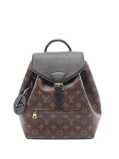 Pre-owned Louis Vuitton 2010-2025 Monogram Montsouris Pm Backpack In Brown
