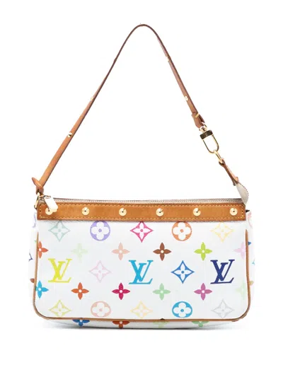 Pre-owned Louis Vuitton 2010-2025 Monogram Multicolore Pochette Accessoires Shoulder Bag In White