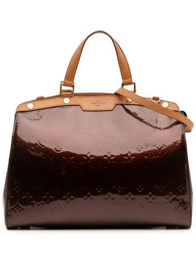 Pre-owned Louis Vuitton 2010-2025 Monogram Vernis Brea Mm Satchel In Purple