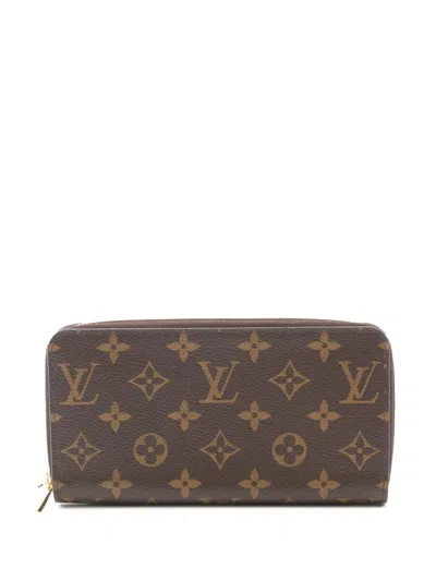 Pre-owned Louis Vuitton 2010-2025 Monogram Zippy Wallet Long Wallets In Brown