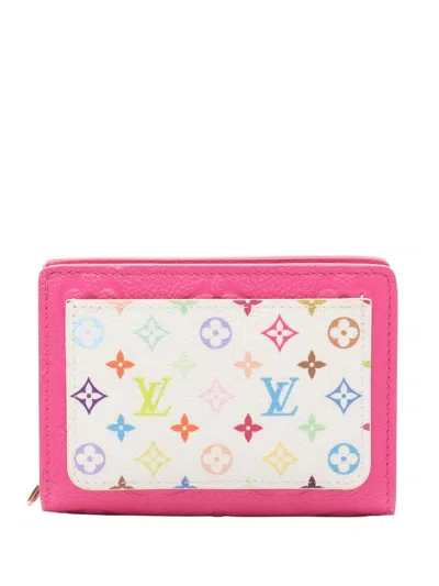 Pre-owned Louis Vuitton 2010-2025 Takashi Murakami Monogram Empreinte And Multicolore Portefeuille Claire Small Wallets In Pink