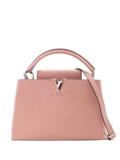 Pre-owned Louis Vuitton 2010-2025 Taurillon Capucines Pm Satchel In Pink