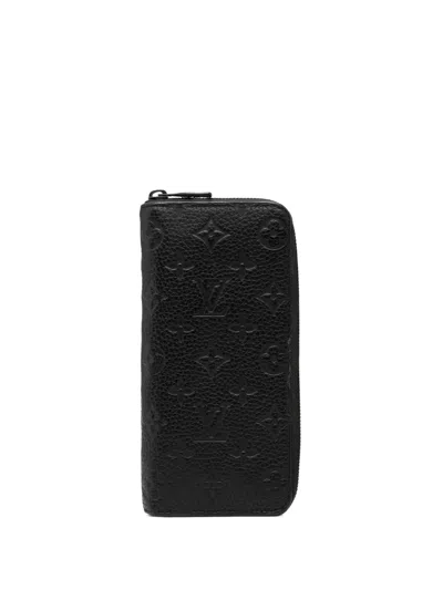 Pre-owned Louis Vuitton 2010-2026 Monogram Empreinte Vertical Zippy Wallet Long Wallets In Black