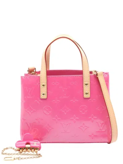 Pre-owned Louis Vuitton 2010-2026 Monogram Vernis Hairclip Reade Pm Satchel In Pink