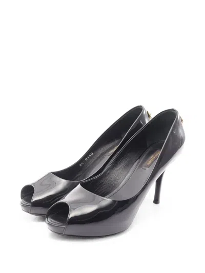 Pre-owned Louis Vuitton 2010 Aureary Line Open-toe Pumps In 黑色