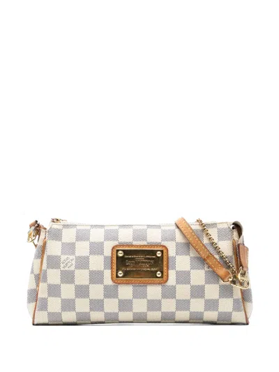 Pre-owned Louis Vuitton 2010 Damier Azur Eva Satchel In White