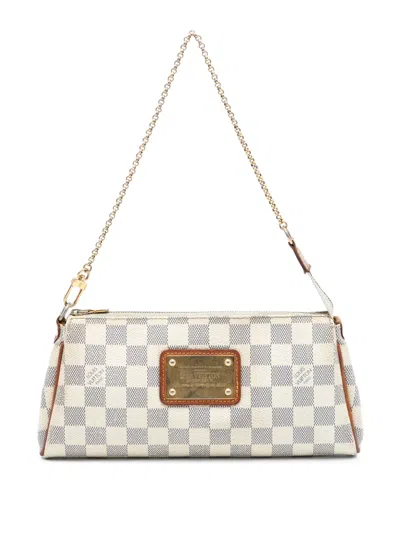 Pre-owned Louis Vuitton 2010 Damier Azur Eva Satchel In White