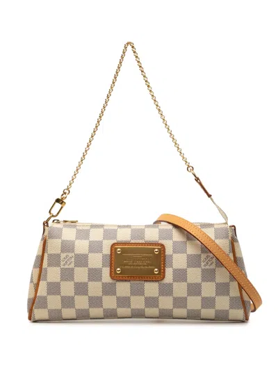 Pre-owned Louis Vuitton 2010 Damier Azur Eva Satchel In White