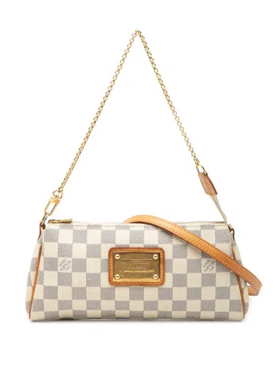 Pre-owned Louis Vuitton 2010 Damier Azur Eva Satchel In White