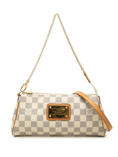 Pre-owned Louis Vuitton 2010 Damier Azur Eva Satchel In White