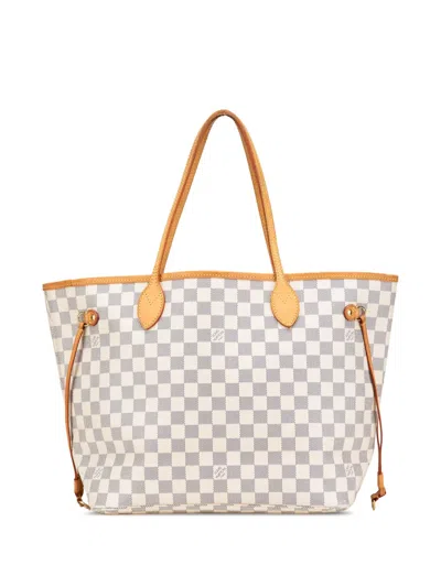 Pre-owned Louis Vuitton 2010 Damier Azur Neverfull Mm Tote Bag