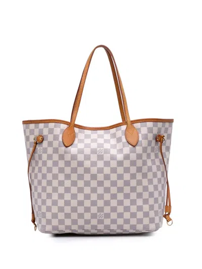 Pre-owned Louis Vuitton 2010 Damier Azur Neverfull Mm Tote Bag