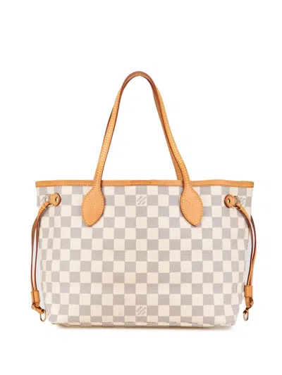 Pre-owned Louis Vuitton 2010 Damier Azur Neverfull Pm Tote Bag In Blue