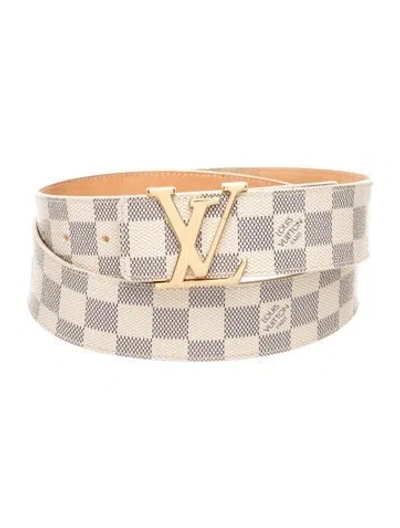 Pre-owned Louis Vuitton 2010 Damier Azur Pattern Belt In Neutrals