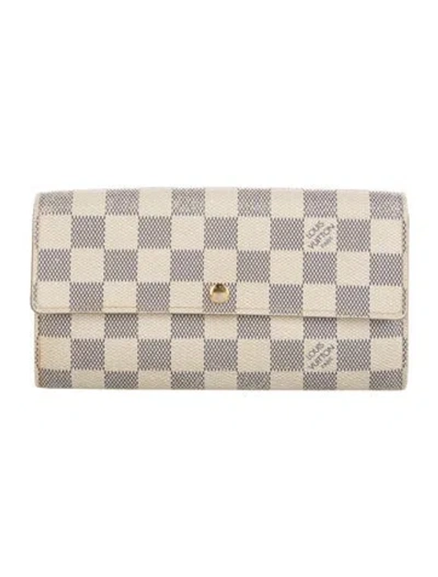 Pre-owned Louis Vuitton 2010 Damier Azur Pattern Sarah Wallet