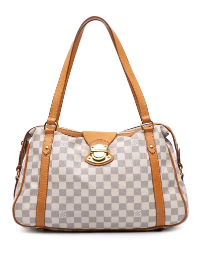 Pre-owned Louis Vuitton 2010 Damier Azur Stresa Pm Shoulder Bag In White