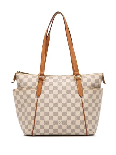 Pre-owned Louis Vuitton 2010 Damier Azur Totally Pm Tote Bag In White
