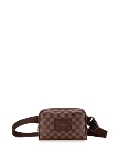 Pre-owned Louis Vuitton 2010 Damier Ebene Brooklyn Bum Bag Belt Bag In Brown