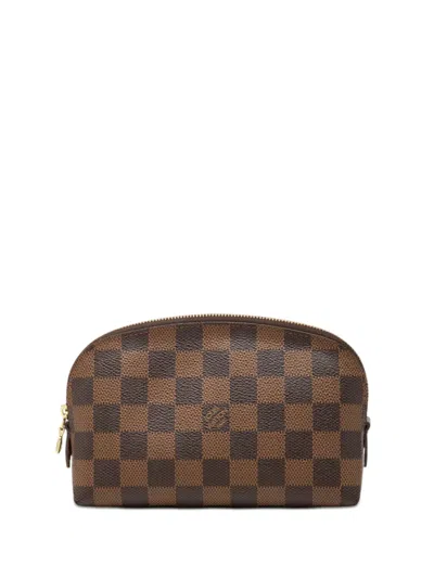 Pre-owned Louis Vuitton 2010 Damier Ebene Cosmetic Pm Pouch In Brown