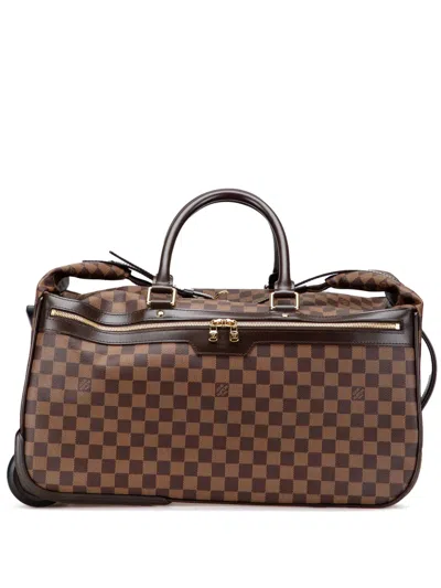Pre-owned Louis Vuitton 2010 Damier Ebene Eole 50 Travel Bag In Brown