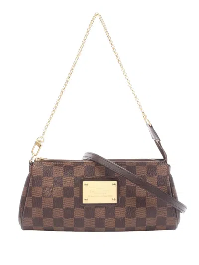 Pre-owned Louis Vuitton 2010 Damier Ebene Eva Satchel In Brown