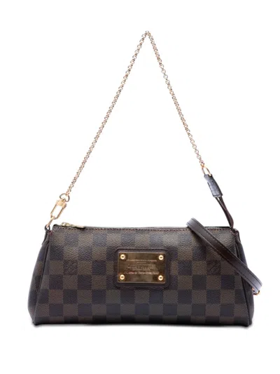 Pre-owned Louis Vuitton 2010 Damier Ebene Eva Satchel In Brown
