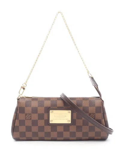 Pre-owned Louis Vuitton 2010 Damier Ebene Eva Satchel In Brown