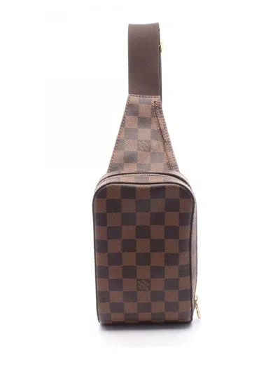 Pre-owned Louis Vuitton 2010 Damier Ebene Geronimos Crossbody Bag In Brown
