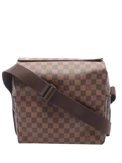 Pre-owned Louis Vuitton 2010 Damier Ebene Naviglio Crossbody Bag In Brown